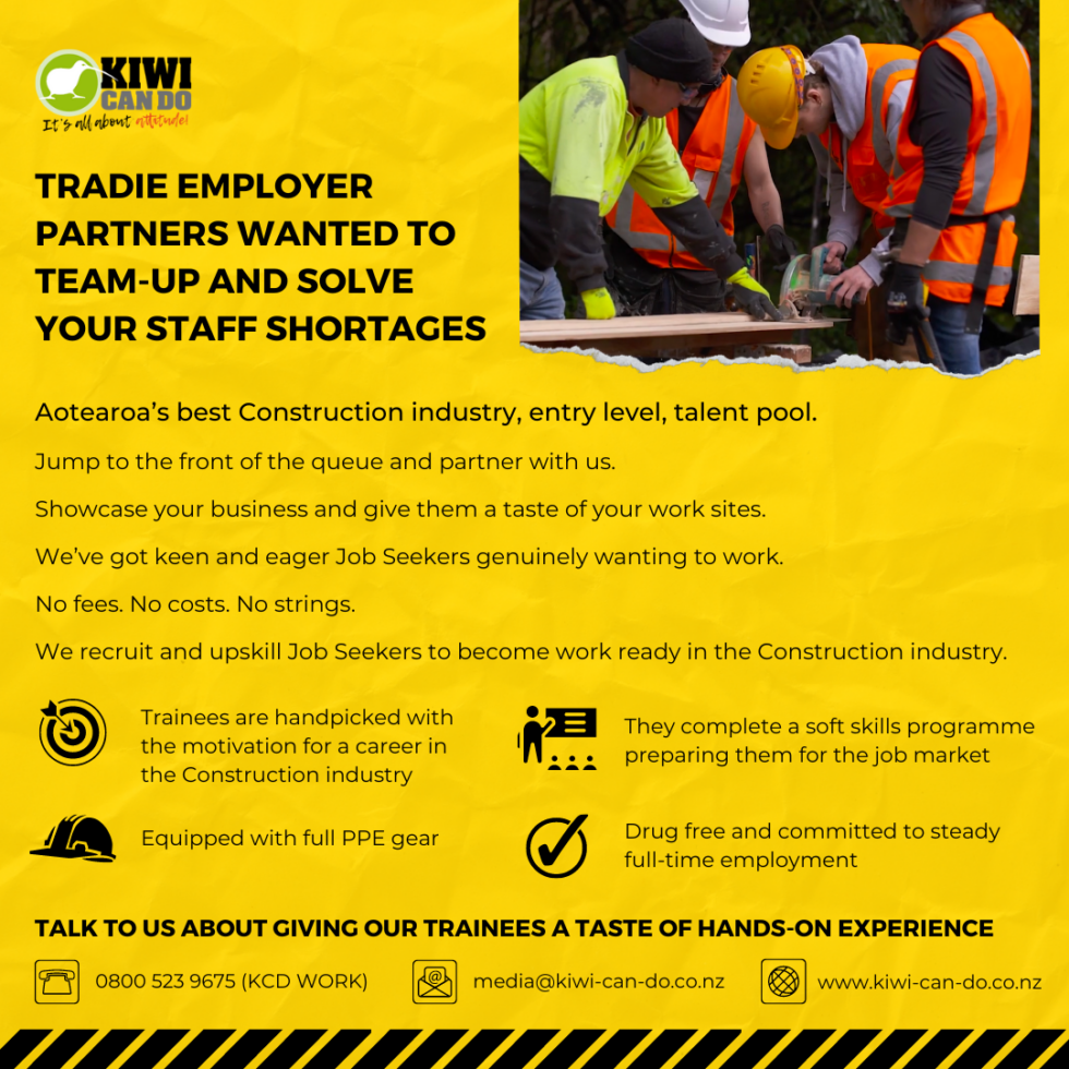 Get off the Job Seekers benefit and into jobs at Kiwi Can Do